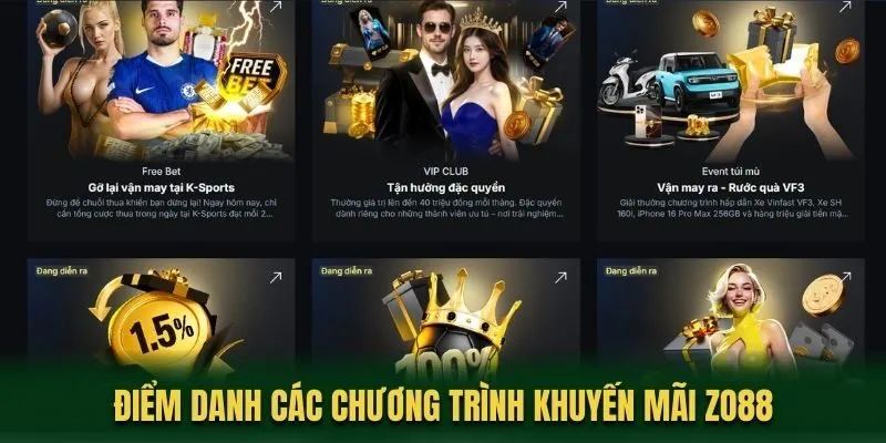 Điểm danh các chương trình khuyến mãi Zo88