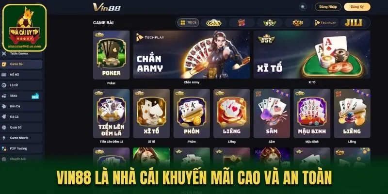 Vin88 là nhà cái khuyến mãi cao và an toàn